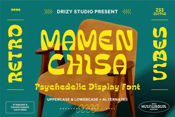 Mamenchisa: A Psychedelic Display Font for Digital Creativity